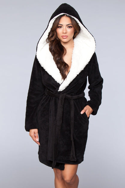 1817 Janet Plush Fleece Color Block Robe-0